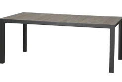 SIENA GARDEN Silva Garten-Essgruppe mit 6 Klappstühlen, anthrazit/grau, Alu/Textilene, Tisch mit Keramikplatte 180 x 100 cm