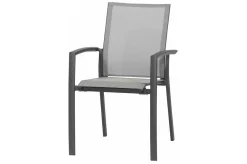 SIENA GARDEN Silva/Velia Garten-Essgruppe, anthrazit/grau, Alu/Ranotex®-Gewebe/Keramik, 160 x 90cm, inkl. 4 Diningsessel