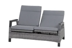 SIENA GARDEN Solea Sofa, anthrazit/blau, Aluminium, 151,5x85x97 cm, stufenlos verstellbar