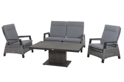 SIENA GARDEN Solea Sofa, anthrazit/blau, Aluminium, 151,5x85x97 cm, stufenlos verstellbar
