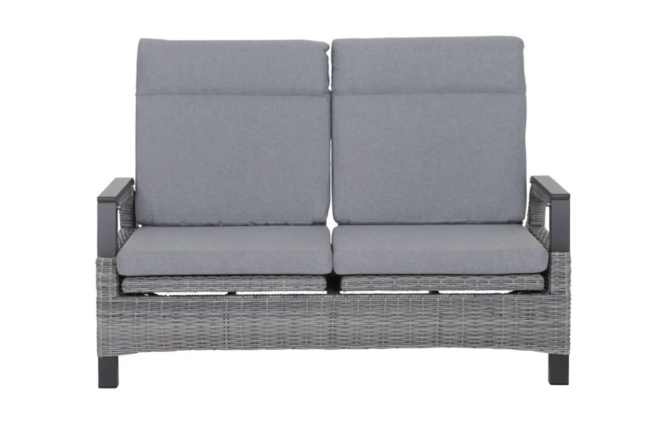 SIENA GARDEN Solea Sofa, anthrazit/blau, Aluminium, 151,5x85x97 cm, stufenlos verstellbar
