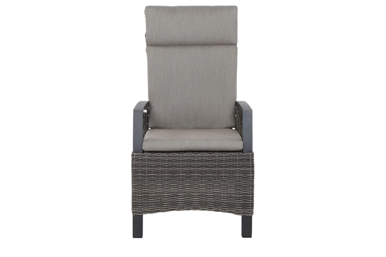 SIENA GARDEN Tirana/Corido Garten-Essgruppe, anthrazit, Aluminium/Keramik/Polyrattan, Ausziehtisch, 8 verstellbare Sessel