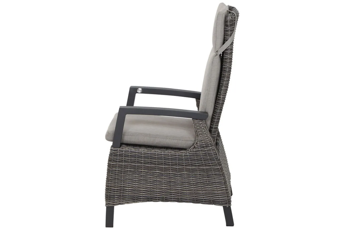 SIENA GARDEN Tirana/Corido Garten-Essgruppe, anthrazit, Aluminium/Keramik/Polyrattan, Ausziehtisch, 8 verstellbare Sessel