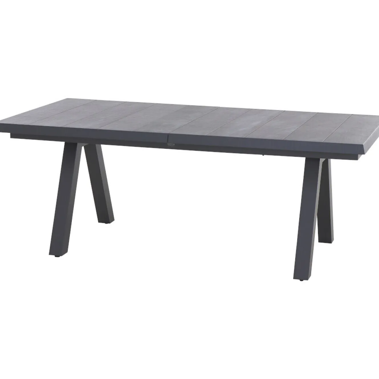 SIENA GARDEN Tirana/Velia Garten-Essgruppe, matt anthrazit/wood-grey, Aluminium/Keramik, Ausziehtisch, 8 Stapelsessel