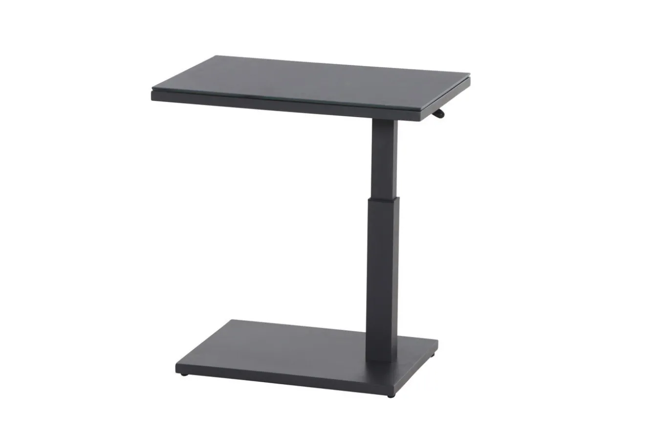 SIENA GARDEN Toreno Beistelltisch, anthrazit/schwarz, Aluminium, 60x40 cm, höhenverstellbar