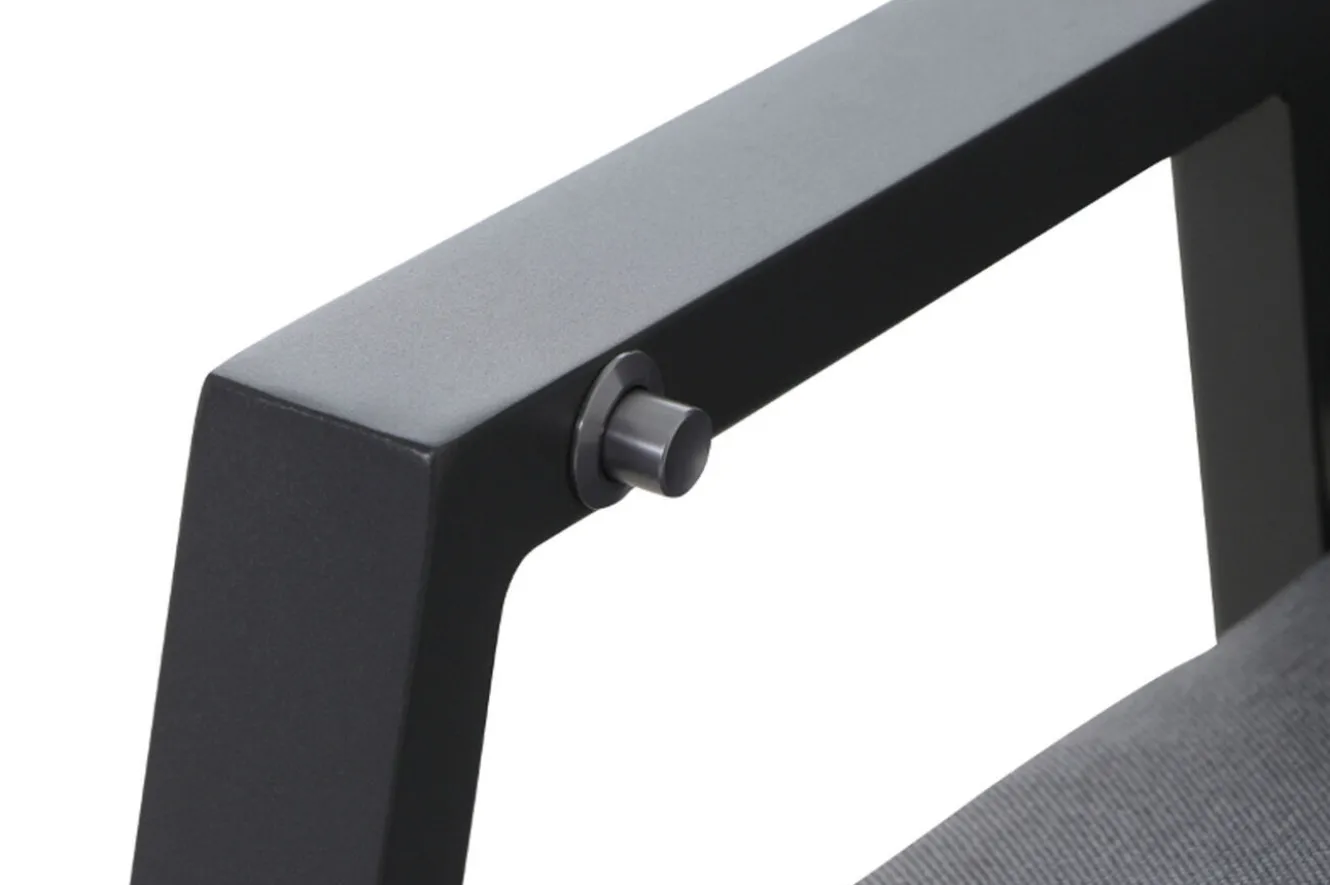 SIENA GARDEN Valencia Dining Sessel, anthrazit/grau, Aluminium, 68 x 60 x 112 cm, stufenlos verstellbar