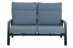SIENA GARDEN Valencia 2-Sitzer Sofa, anthrazit matt, Alu/Ranotex, 152 x 82 x 99 cm, stufenlos verstellbar, inkl. Kissen