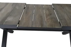 SIENA GARDEN Velia / Sincro Garten-Essgruppe, anthrazit/natur-grau, Alu/Ranotex/Keramik, 6 Sessel, Ausziehtisch 200/260 x 100 cm