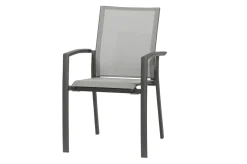 SIENA GARDEN Velia / Sincro Garten-Essgruppe, anthrazit/natur-grau, Alu/Ranotex/Keramik, 10 Sessel, Ausziehtisch 200/260 x 100 cm