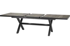SIENA GARDEN Velia / Sincro Garten-Essgruppe, anthrazit/natur-grau, Alu/Ranotex/Keramik, 10 Sessel, Ausziehtisch 200/260 x 100 cm