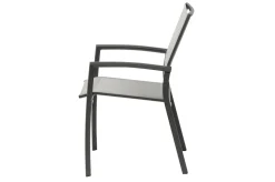 SIENA GARDEN Velia / Sincro Garten-Essgruppe, anthrazit/natur-grau, Alu/Ranotex/Keramik, 10 Sessel, Ausziehtisch 200/260 x 100 cm
