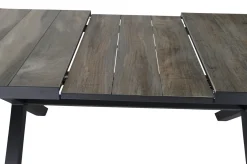 SIENA GARDEN Velia / Sincro Garten-Essgruppe, anthrazit/natur-grau, Alu/Ranotex/Keramik, 10 Sessel, Ausziehtisch 200/260 x 100 cm
