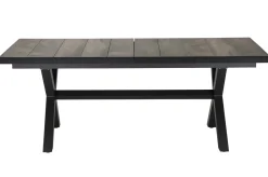 SIENA GARDEN Velia / Sincro Garten-Essgruppe, anthrazit/natur-grau, Alu/Ranotex/Keramik, 10 Sessel, Ausziehtisch 200/260 x 100 cm