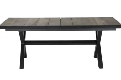 SIENA GARDEN Velia/Sincro Garten-Essgruppe, anthrazit/natur-grau, Alu/Ranotex/Keramik, 8 Sessel, Ausziehtisch 200/260 x 100 cm