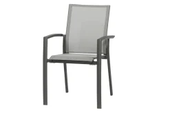 SIENA GARDEN Velia/Sincro Garten-Essgruppe, anthrazit/natur-grau, Alu/Ranotex/Keramik, 8 Sessel, Ausziehtisch 200/260 x 100 cm