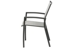 SIENA GARDEN Velia/Sincro Garten-Essgruppe, anthrazit/natur-grau, Alu/Ranotex/Keramik, 8 Sessel, Ausziehtisch 200/260 x 100 cm