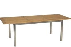 STERN Cardiff Garten-Essgruppe, taupe/grau, Edelstahl/Textil, 162/220 x 90 cm, 6 Pers., Teakholz