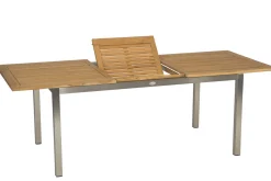 STERN Cardiff Garten-Essgruppe, taupe/grau, Edelstahl/Textil, 162/220 x 90 cm, 6 Pers., Teakholz