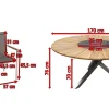 STERN Cardiff Garten-Essgruppe, silber/taupe, Edelstahl/Teak, Tisch Ø 170 cm, 6 Stapelsessel, FSC®-zertifiziertes Produkt