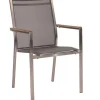 STERN Cardiff Garten-Essgruppe, silber/silbergrau, Edelstahl/Teak, Tisch Ø 170 cm, 6 Stapelsessel, FSC®-zertifiziertes Produkt