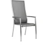STERN Cardiff Stapelsessel, silbergrau, Edelstahl/Textil/Aluminiumarmlehnen, 68,5x56x110 cm, stapelbar