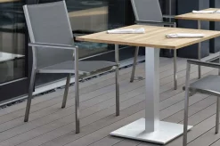 STERN Cardiff Stapelsessel, silbergrau, Edelstahl/Textil/Aluminiumarmlehnen, 61x57x92 cm, stapelbar