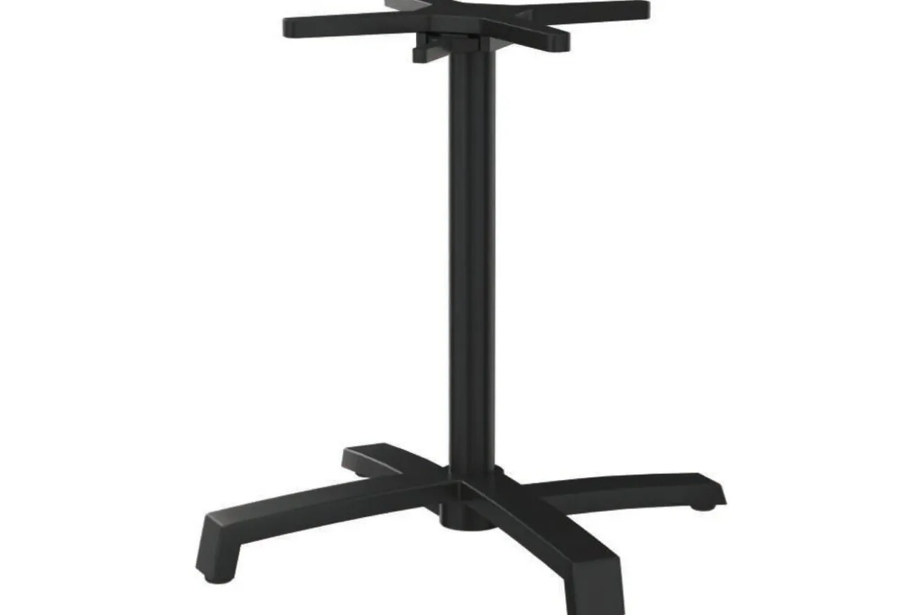 STERN Livorno 2 Klapptisch, anthrazit, Aluminium/Old Teak, 80 x 80 cm, klappbar, Kreuzfußgestell