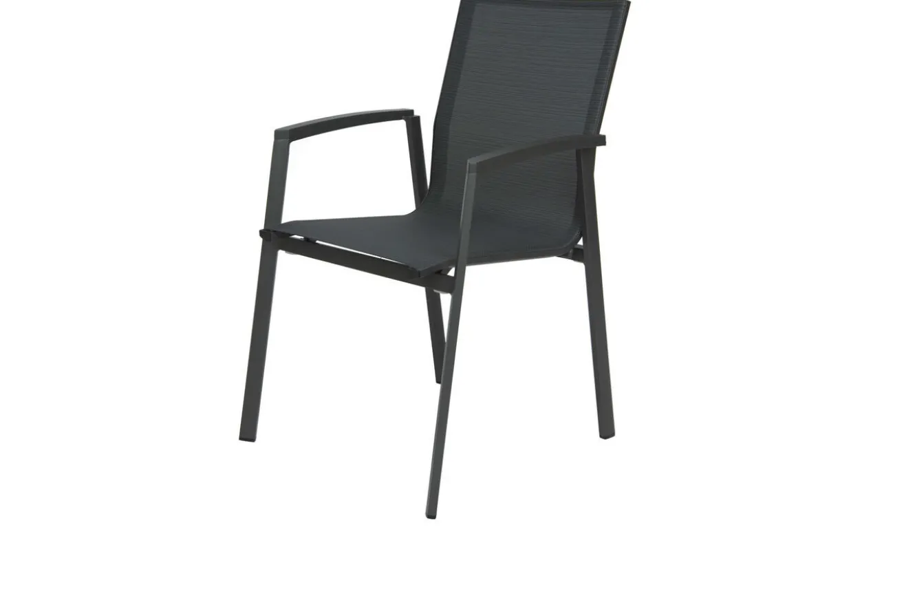 STERN New Top Stapelsessel, anthrazit/karbon, Aluminium/Textil, 65x57x89 cm, pulverbeschichtet, stapelbar