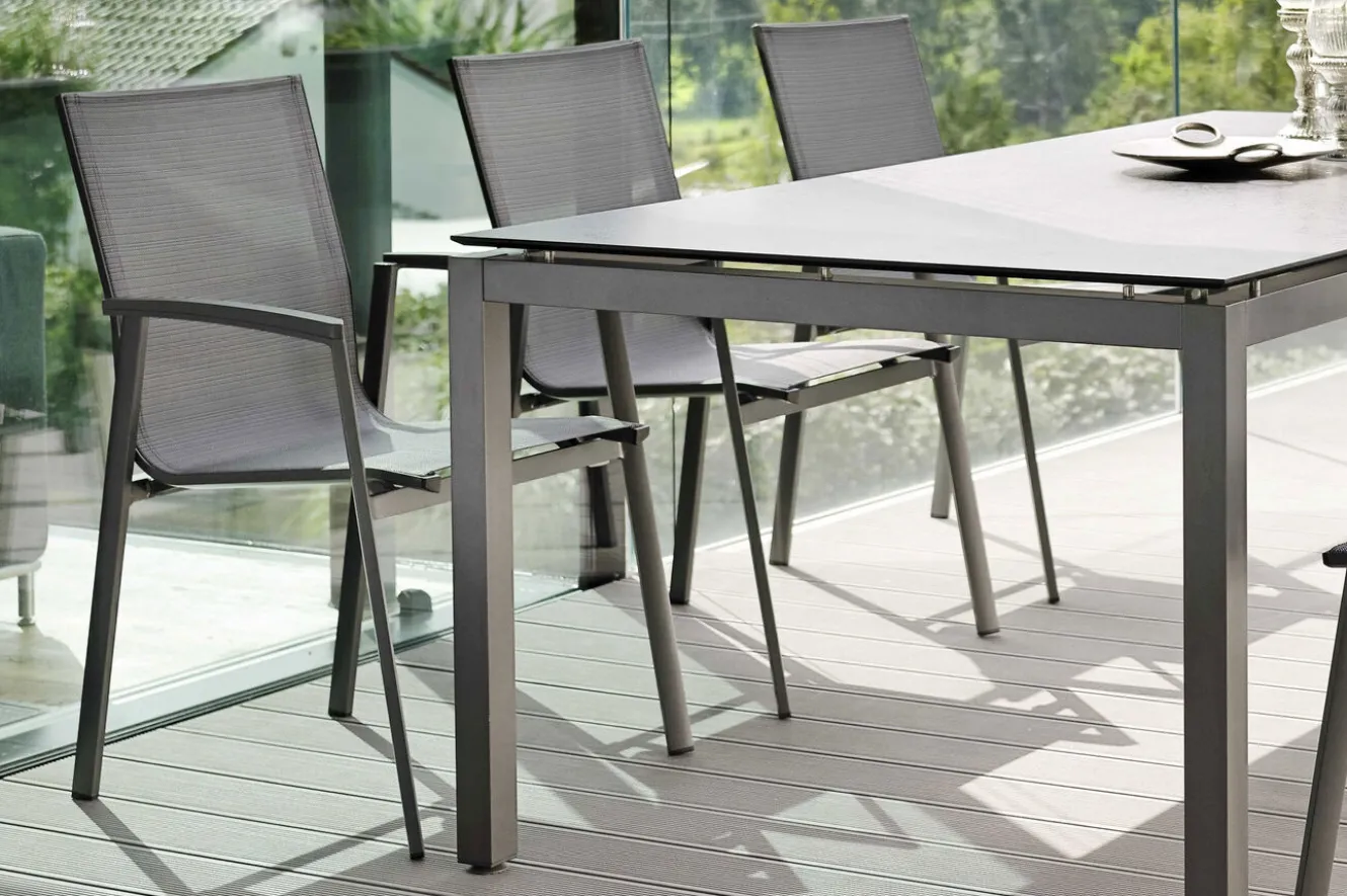 STERN New Top Stapelsessel, anthrazit/karbon, Aluminium/Textil, 65x57x89 cm, pulverbeschichtet, stapelbar