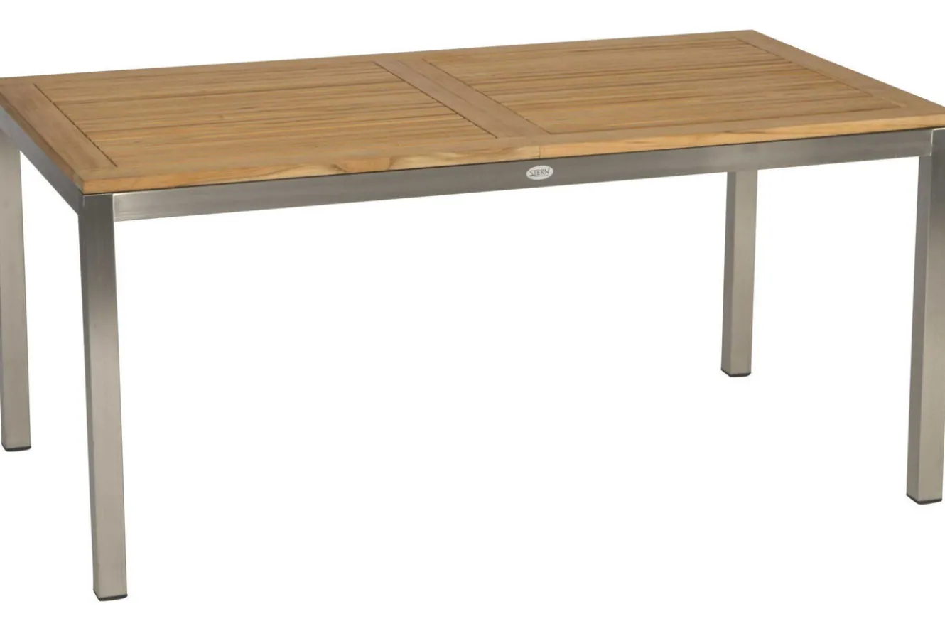 STERN Polaris Garten-Essgruppe, kaschmir, Edelstahl/Teak, Tisch 162/220 x 90 cm, 6 Personen, ausziehbar