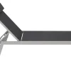 VILLANA 2er-Set Sonnenliegen, silber/schwarz, Alu/Textil, 198x66x32cm, mit Beistelltisch 45x45cm