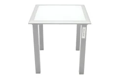 VILLANA 2er-Set Sonnenliegen, silber/schwarz, Alu/Textil, 198x66x32cm, mit Beistelltisch 45x45cm