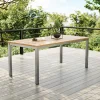 VILLANA Esstisch, Garten-Essgruppe, Silber, Aluminium/Eukalyptus, 180 x 90 cm, witterungsbeständig, hohe Belastbarkeit, FSC®-zertifiziertes Produkt