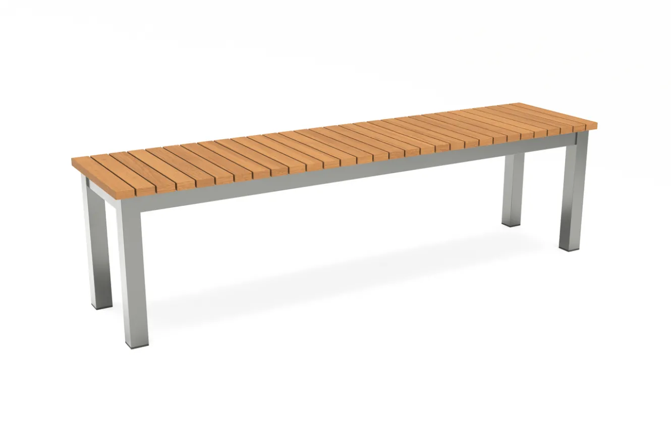 VILLANA Esstisch, Garten-Essgruppe, Silber, Aluminium/Eukalyptus, 180 x 90 cm, witterungsbeständig, hohe Belastbarkeit, FSC®-zertifiziertes Produkt
