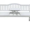VILLANA Gartenbank, weiß, Akazie, 152 x 59 x 86 cm, 2-3 Personen, Klapptisch-Funktion, FSC®-zertifiziertes Produkt