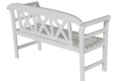 VILLANA Gartenbank, weiß, Akazie, 128 x 54 x 81 cm, 2 Personen, FSC®-zertifiziertes Produkt