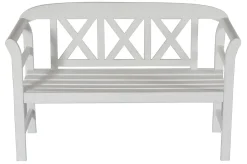VILLANA Gartenbank, weiß, Akazie, 128 x 54 x 81 cm, 2 Personen, FSC®-zertifiziertes Produkt