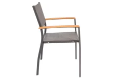 VILLANA Garten-Essgruppe mit 6 Sesseln, anthrazit/grau, Alu/Glas, Tisch ca. 160/220 x 90 cm, ausziehbar, witterungsbeständig, FSC®-zertifiziertes Produkt