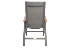 VILLANA Garten-Essgruppe, 6 Personen, ausziehbarer Tisch 160–220 cm, Aluminium/Glas/Eukalyptus