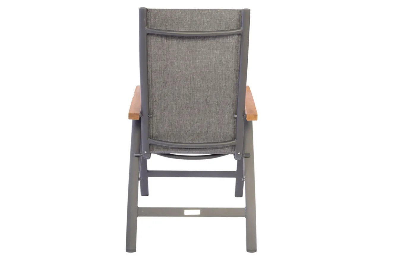 VILLANA Garten-Essgruppe, 6 Personen, ausziehbarer Tisch 160–220 cm, Aluminium/Glas/Eukalyptus