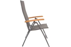 VILLANA Garten-Essgruppe, 6 Personen, ausziehbarer Tisch 160–220 cm, Aluminium/Glas/Eukalyptus