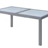 VILLANA Garten-Essgruppe, silber/anthrazit, Alu/ Eukalyptus, Ausziehtisch 160/220 x 90 cm, inkl 8 Klappstühle, FSC®-zertifiziertes Produkt