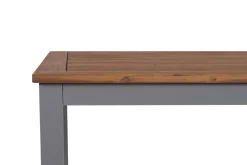VILLANA Garten-Essgruppe, silber/schwarz, Alu / Akazie, Gartentisch 150 x 90 cm, 4 Klappstühle, FSC®-zertifiziertes Produkt