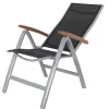VILLANA Garten-Essgruppe, weiß/silber, Aluminium/Sicherheitsglas, Ausziehtisch 160/220 x 90 cm, 8 Klappstühle, FSC®-zertifiziertes Produkt