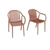 VILLANA Pico Curve Stapelsessel 2er-Set, ziegelrot, Kunststoff, 56,5 x 59,5 x 83 cm, stapelbar, UV-beständig