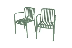 VILLANA Pico Soft Stapelsessel 2er-Set, pestogrün, Kunststoff, 54 x 58,5 x 80,5 cm, stapelbar, UV-beständig