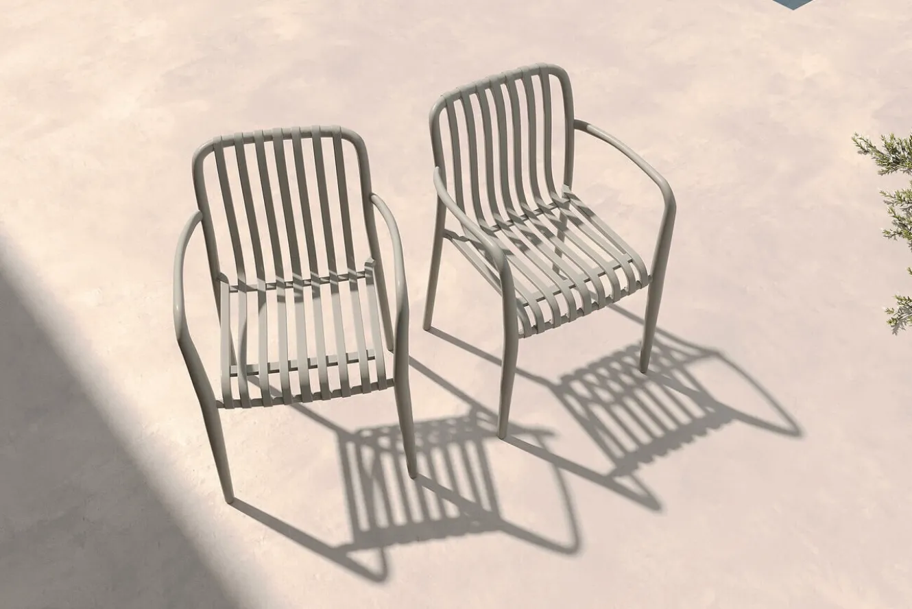 VILLANA Pico Soft Stapelsessel 2er-Set, grau, Kunststoff, 54 x 58,5 x 80,5 cm, stapelbar, UV-beständig