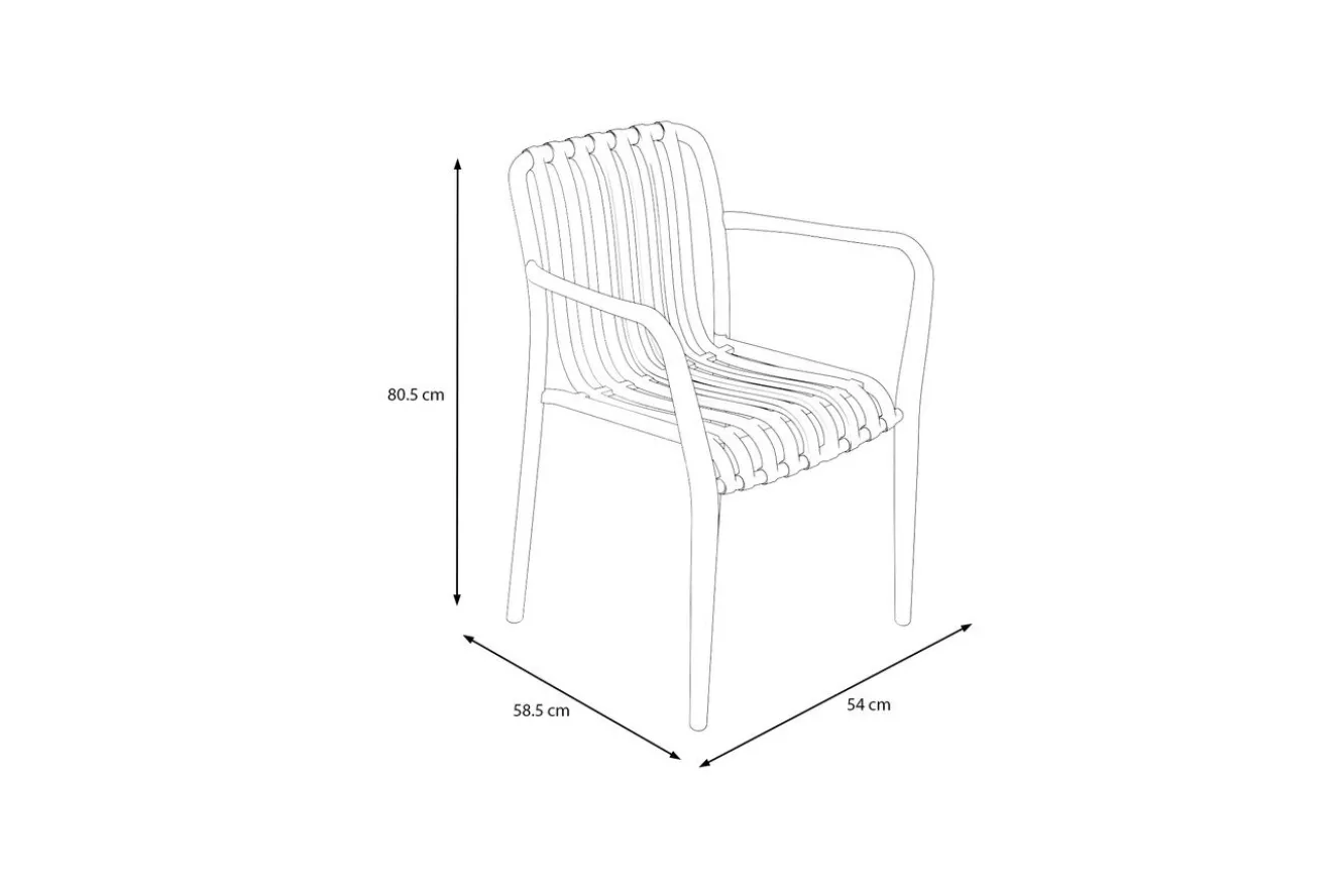 VILLANA Pico Soft Stapelsessel 2er-Set, grau, Kunststoff, 54 x 58,5 x 80,5 cm, stapelbar, UV-beständig