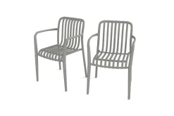 VILLANA Pico Soft Stapelsessel 2er-Set, grau, Kunststoff, 54 x 58,5 x 80,5 cm, stapelbar, UV-beständig