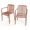 VILLANA Pico Soft Stapelsessel 2er-Set, ziegelrot, Kunststoff, 54 x 58,5 x 80,5 cm, stapelbar, UV-beständig